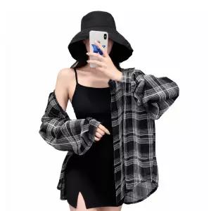 남여공용 시스루 체크남방 여름셔츠 루즈핏 오버핏 체크셔츠 아우터 4색상