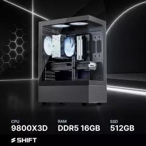주연테크 시프트 D3v98XHFV-16G512G 블랙 AMD 라이젠7 9800X3D 반본체 게이밍 컴퓨터