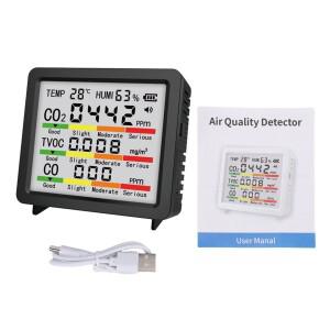 CO2 TVOC 모니터, 온도 습도 센서가 있는 5 in 1 가정 사무실 차량용 휴대용 실내외 가스