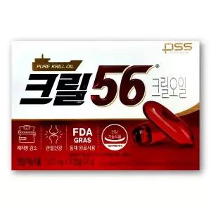 크릴56 1000mg X 30캡슐 1박스 펄세스 함익병 크릴오일 56