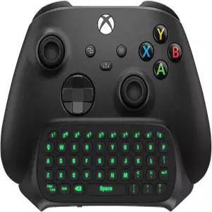Xbox One용 TiMOVO 그린 백라이트 키보드 Series X/S 헤드셋 및 오디오 잭 포함 무선 채팅패드 메시지