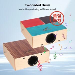 GECKO Cajon 나무 드럼 플랫 휴대용 박스 조절 가능한 스트랩이 있는 여행 타악기
