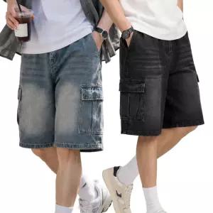 남자 버뮤다 청 반바지 7부 남성 여름 팬츠 중청 블랙 칠부 통 넓은