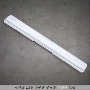 씨티오 LED 부메랑 일자등 30W 주광색 당구장 조명 창고등