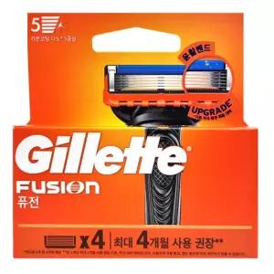 질레트 퓨전 매뉴얼 면도날 4입