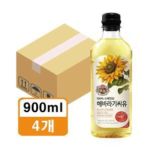 백설 해바라기씨유 900ml x 4개