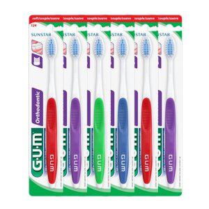 GUM 검 교정 칫솔 V커팅 (124RD) 6개입 (보통모)