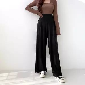유세븐 여성용 와이드 편한 밴딩 팬츠 롱 DMWP9004