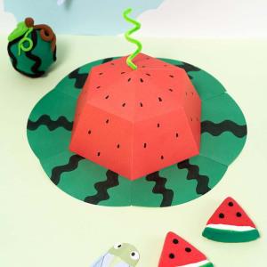 수박 종이모자 만들기 여름소품 DIY