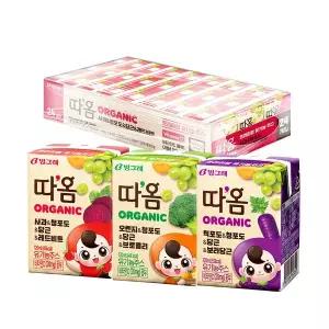 [빙그레][G] 빙그레 따옴 유기농주스 120ml 사과/오렌지/적포도 24팩