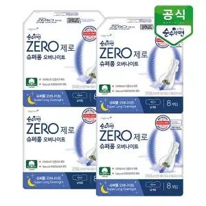 [보리보리/깨끗한나라]순수한면 생리대 제로 슈퍼롱 오버나이트 8P x 4팩