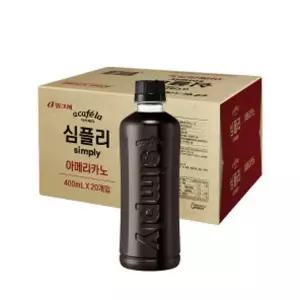 | 빙그레 | 아카페라 심플리 아메리카노 400ml 20개입 홈카페 리프레시 대용량커피 캠핑장 브런치 디저트