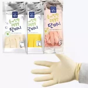 명진 단미니 고무장갑 10개입고무장갑 설거지장갑 대/고무/장갑/대형/작업용/천연/짧은
