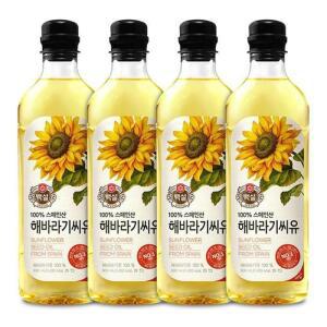 백설 해바라기씨유 900ml 4병