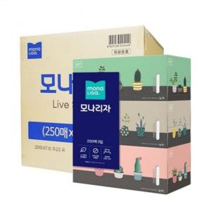 모나리자 라이브스마트 각티슈 미티슈 화장지 부드러운휴지 250매(3곽1매) 1박스8개 반품불가상품