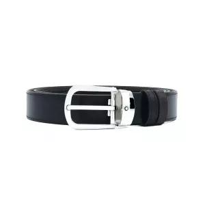 몽블랑 말발굽형 버클 블랙 브라운 30mm 리버서블 레더 벨트 114412 (요청시 선물포장 및 쇼핑백 제공)
