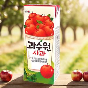 190mlx48팩 과수원 사과쥬스 사과 음료 종이팩쥬스 팩음료 과일주스 과일쥬스 드링크