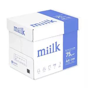 밀크 A4 복사용지 75g (2500매) 1박스 한국제지 복사지 용지 Miilk