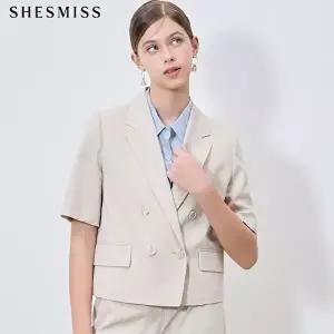 [쉬즈미스][쉬즈미스(SHESMISS)] 더블 브레스티드 반팔 재킷 (택가격: 318000원)