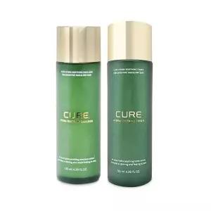 [셀러허브 1]김정문알로에 큐어 하이드라 수딩 2종 세트 토너+에멀전 (130ml + 130ml) 1세트 Ss (34701132