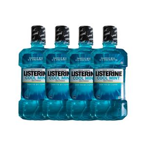리스테린 쿨민트 750ml 4개 가글 무불소 구강청결제
