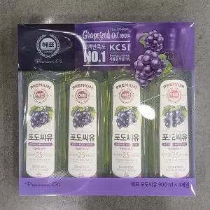 [글로벌푸드][9/9(수)순차출고]해표 포도씨유 900ml x 4 / 선물용 포장