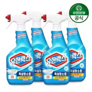 유한양행 유한락스 욕실청소용 600ml 4개 화장실 세균 찌든때 물때 제거 욕실청소 세정제