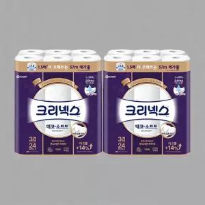 크리넥스 데코소프트 3겹 37m 24롤 2팩