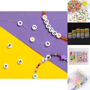 7mm 이니셜 알파벳비즈/비즈/세트/알파벳/공예/만들기/재료/키트/용품/구슬/DIY/부자재/키링/비즈데코/컬러