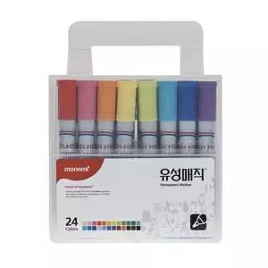 유성매직24색세트 둥근닙 필기구 유성마카 캡식 유성매직24색세트 둥근닙 필기구각인