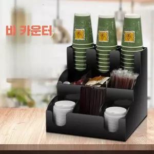 카페 종이컵 보관홀더 스테인리스 냅킨 빨대 정리함
