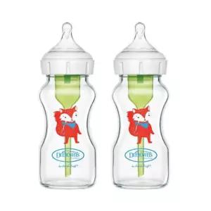 닥터브라운 배앓이 유리 젖병 와이드넥 폭스 270ml 2P