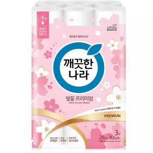 깨끗한나라 허브가든 벚꽃 28m 3겹 30롤. x 2개