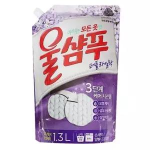 애경 울샴푸 퍼플라일락 1.3L 리필. x 4개