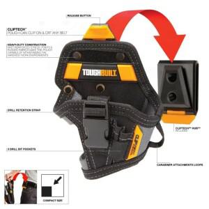 TOUGHBUILT TB-CT-20-S 드릴 홀스터 - 소형 전기 기술자 및 장식 도구용 휴대용 벨트 파우치
