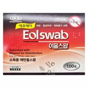 에프에이 이올스왑 100매 개별포장 알콜스왑 알콜솜 일회용 소독솜 알코올 소독용 병원용
