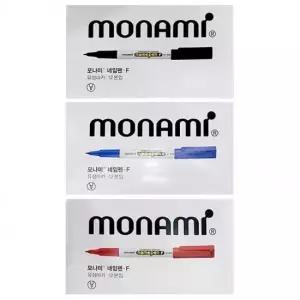 모나미 네임펜F 중간글씨용 12개 1타스 흑 청 적