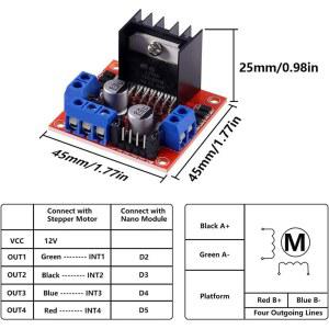 L298N 모터 ARDUINO용 브레드보드 L298 펠티어 모듈 스마트 자동차 로봇 고전력 스테퍼 드라이버
