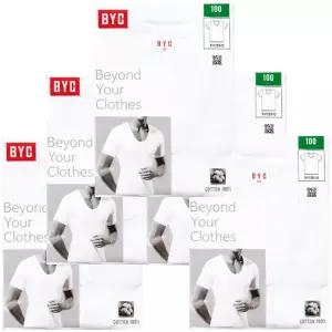 [하프클럽/BYC]BYC빅사이즈 U넥라운드반팔 순면런닝5매 BYC1903