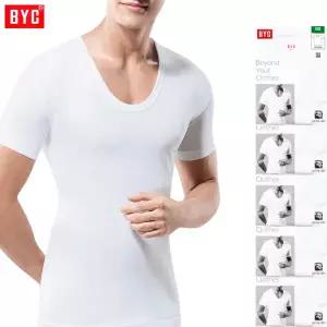 BYC빅사이즈 U넥라운드반팔 순면런닝5매 BYC1903