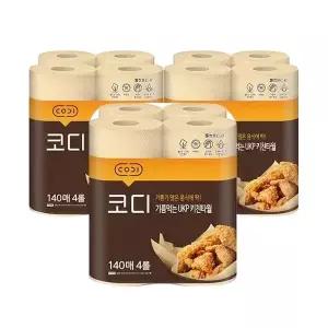 코디 기름먹는 UKP 키친타월 140매x4롤 3팩 437167