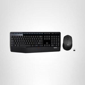 MK345 무선 키보드 및 마우스 콤보, 팜레스트, 2.4GHz USB 수신기, PC, 노트북, 블랙과 호환 가능