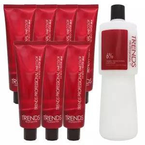 트렌즈 헤어칼라1제200ml(7개)+산화제1500g (1N)