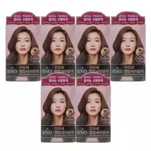 려 우아채 영양새치크림 염색약 6C 커피브라운 6개