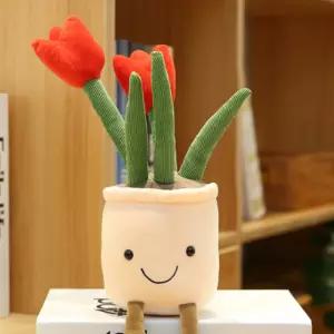 튤립 인테리어 소품 4color 봉제 화분 귀여운 인형 장식 꽃 장난감 감성 감성 집들이 선물 홈 집 방 꾸미기