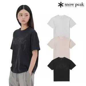 [롯데백화점]스노우피크 [최초가:59,000원]아스킨 여성 발포 레터링 반팔 티셔츠 캠핑룩 S25MWFTS87_BS