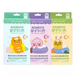 카카오프렌즈 열냉각시트 3개세트 라이언 어피치 무