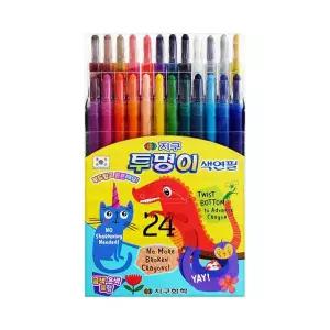 지구 투명이 색연필 24색 샤프식 학용품 준비물 문구 색칠놀이 신학기 선물 캐릭터