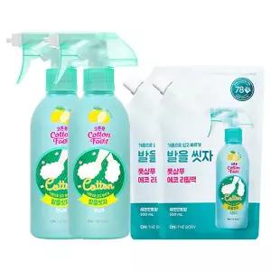 H온더바디 코튼풋 발을씻자 풋샴푸 레몬 385ml 2개+리필 500ml 2개