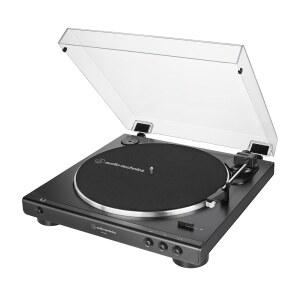 오디오 테크니카 AT-LP60X-BK 완전 자동 벨트 구동 스테레오 턴테이블, 블랙, 하이파이, 2단 속도, 먼지 커버, 반사 방지, 다이캐스트 알루미늄 플래터